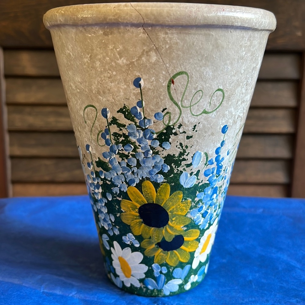 7” Blue Bonnet Medley Cracked Rosen Pot